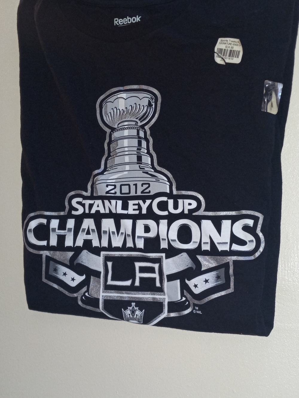 Reebok Black LA Kings 2012 Stanley Cup Champions Short Sleeve Tee